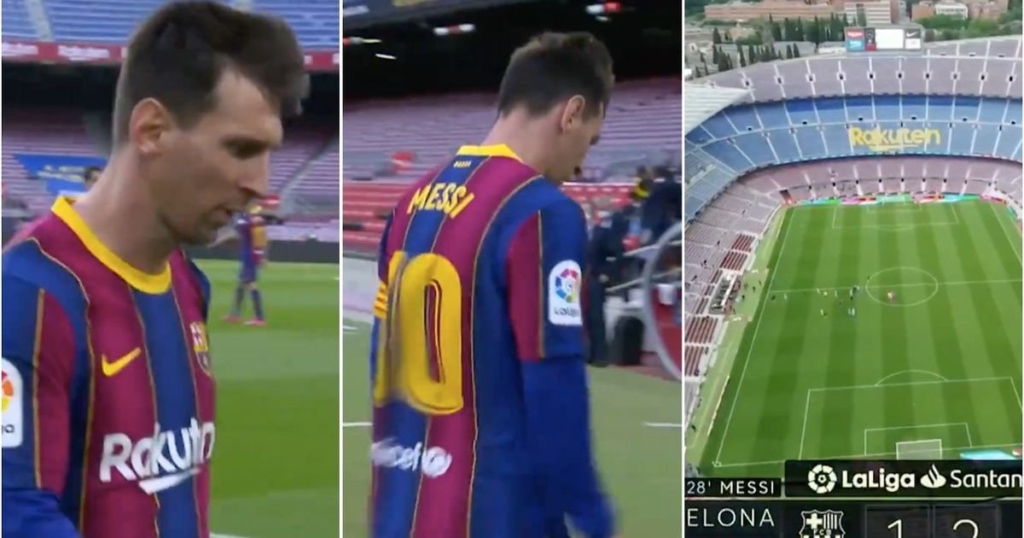 Lionel Messi: Footage of Barcelona legend leaving the Camp Nou pitch for the last time – GIVEMESPORT